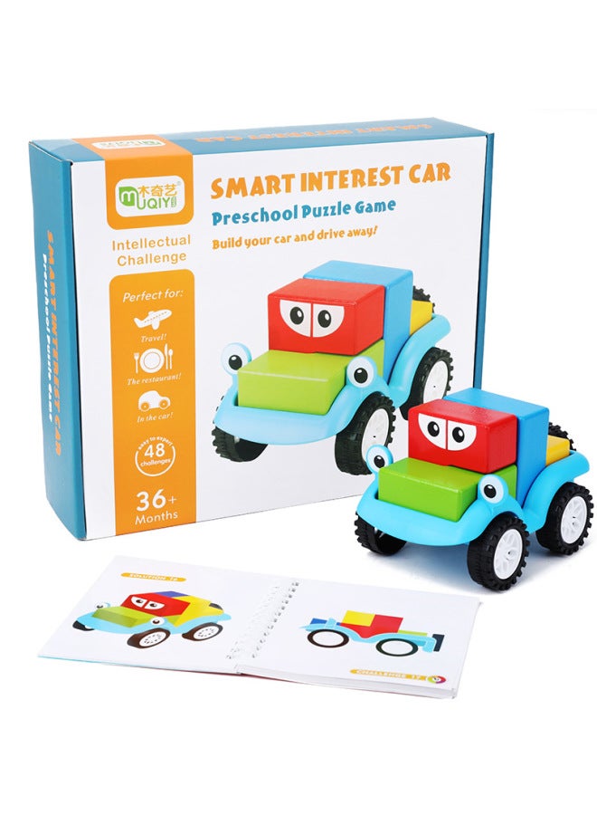 Wooden Logical Thinking Training Toy Wooden Bunny Magic Box Day And Night Split Building Blocks Table Tour Clearance-Color:Adventures Of Kitten - Image 5