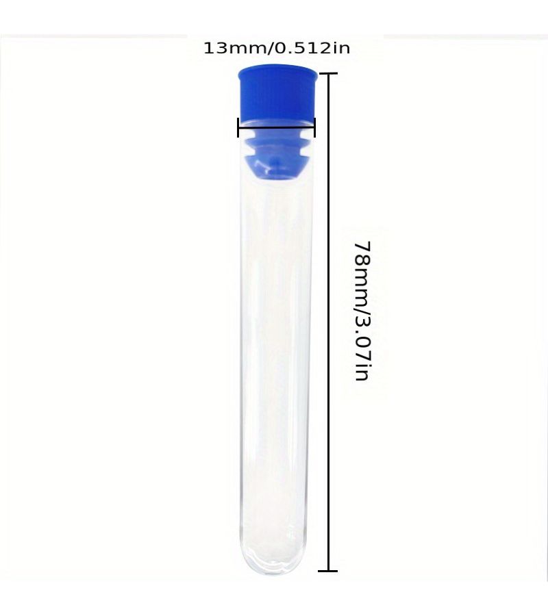 Clear Plastic Test Tubes 50 Pcs 13x78mm with Lids for Science Party - Image 3