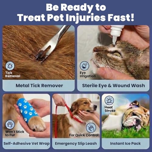 rubyloo Dog First Aid Kit - Vet Approved Emergency Supplies - Pet First Aid Kit Guide, Tick Remover, Slip Leash & Medical Essentials for Home, Camping, Car, RV, Travel (Essential Pack) - Image 2