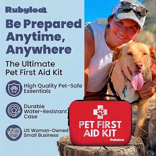 rubyloo Dog First Aid Kit - Vet Approved Emergency Supplies - Pet First Aid Kit Guide, Tick Remover, Slip Leash & Medical Essentials for Home, Camping, Car, RV, Travel (Essential Pack) - Image 5