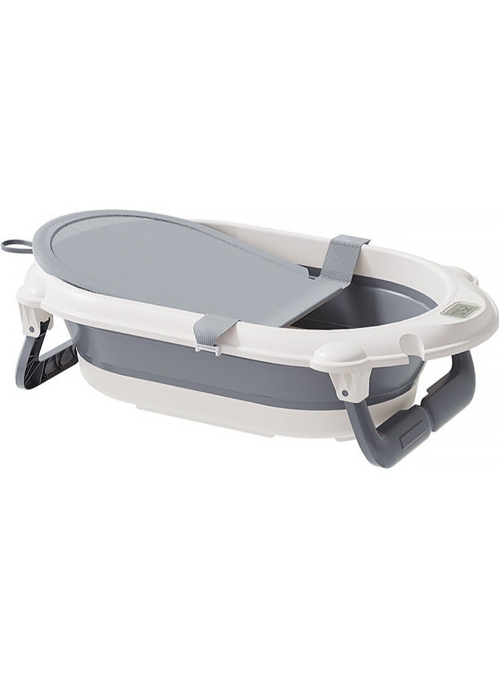 والالا مجموعة حوض استحمام للأطفال قابلة للطي 4 في 1، موفرة للمساحة، مثالية للعناية اليومية بالطفل، حوض استحمام واحد، سجادة شبكية واحدة، مغرفة واحدة، دلو واحد - Image 3