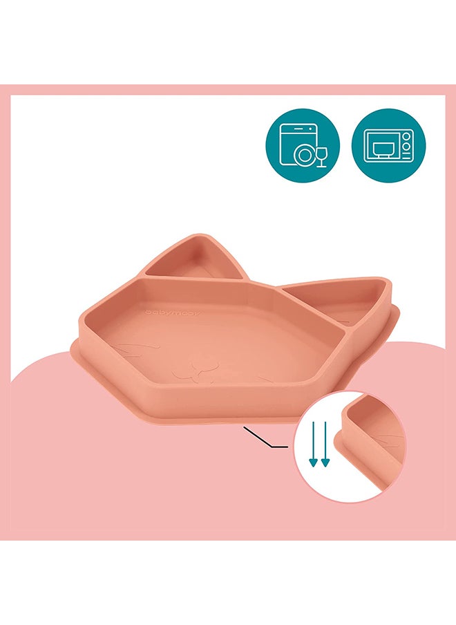 babymoov Divided Silicone Plate, Isy Plate, Baby Toddler Plate, Bpa Free, Microwave Dishwasher Safe , Teracotta Fox  - Image 4