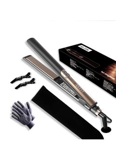 General Hair straightener curls and hair straightener, 2-in-1 with LCD digital display, 140 °C ~ 220 °C, with ceramic plate adjustable temperature, suitable for beginners and hair salon staff  - Image 1