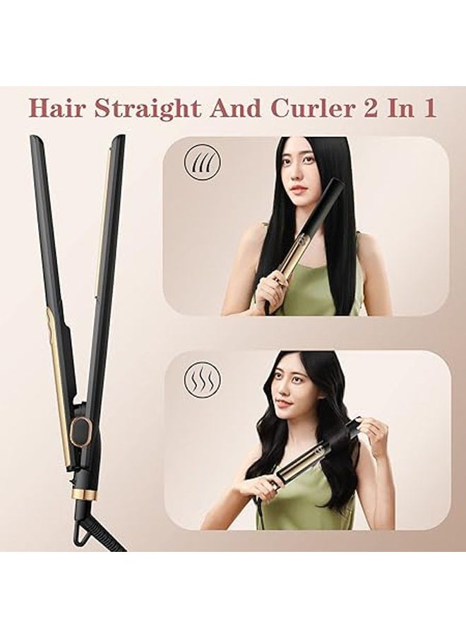 General - Hair straightener curls and hair straightener, 2-in-1 with LCD digital display, 140 °C ~ 220 °C, with ceramic plate adjustable temperature, suitable for beginners and hair salon staff - Image 1