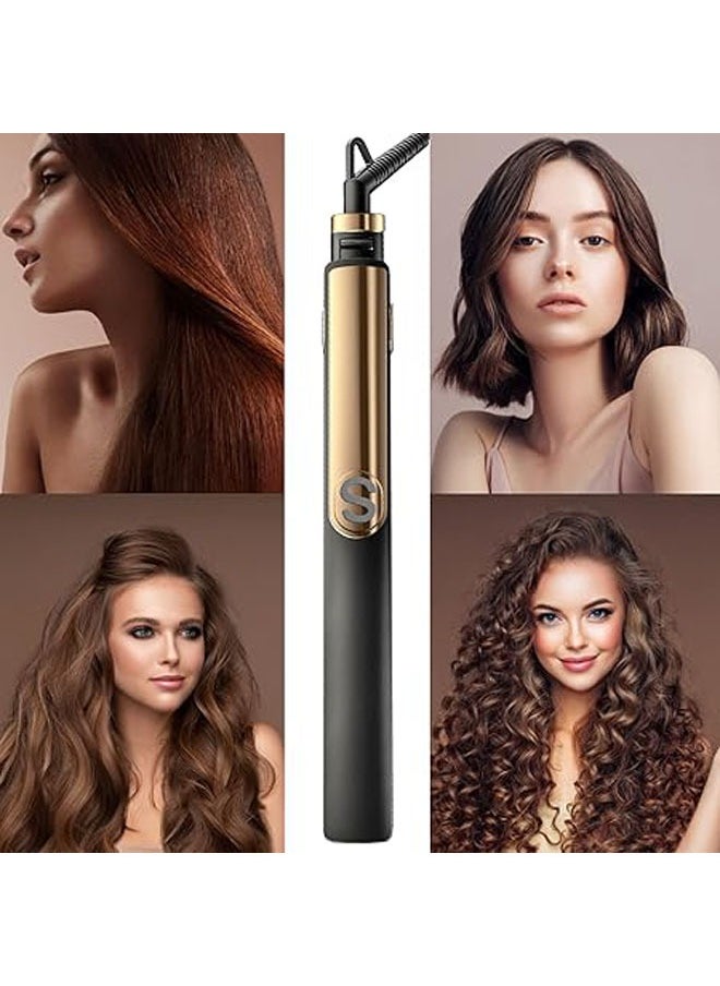 General - Hair straightener curls and hair straightener, 2-in-1 with LCD digital display, 140 °C ~ 220 °C, with ceramic plate adjustable temperature, suitable for beginners and hair salon staff - Image 1