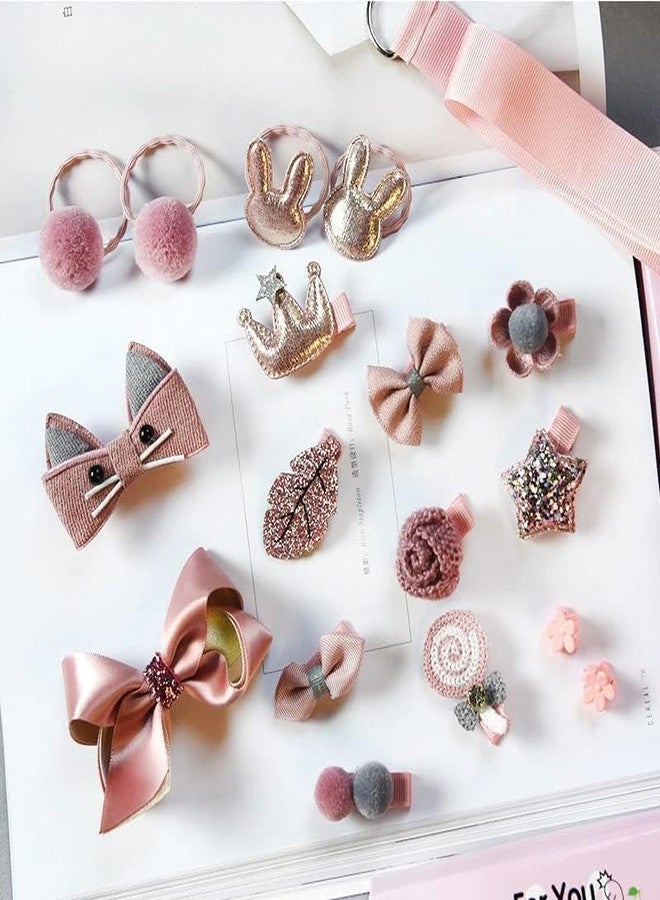 Luxoper 18Pcs Baby Girl Hair Clips Set with Cute Bows, Elastic Hair Ties, Hairpins & Ponytail Holders Assorted Styles Headwear for Toddlers, Teens, Kids Princess Crown Hair Accessories - Image 2