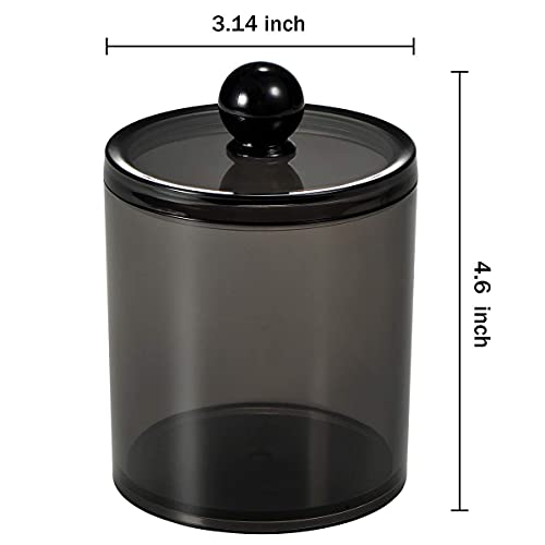 Topinon Cottonswab Storage Dispenser, Cotton Ball Holder Cotton/Earbud Holder Storage Box, Cosmetics Makeup Storage Holder Box for Women Organizer Container with Lid- (Black 4 Pc) - Image 3
