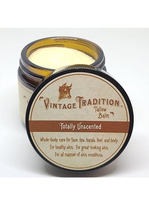 Beef Tallow Balm for Skin Care – Unscented, All Purpose Balm for Sensitive Skin Heals and Hydrates with Olive Oil + Tallow from Grass-Fed Cows 2 fl. oz.