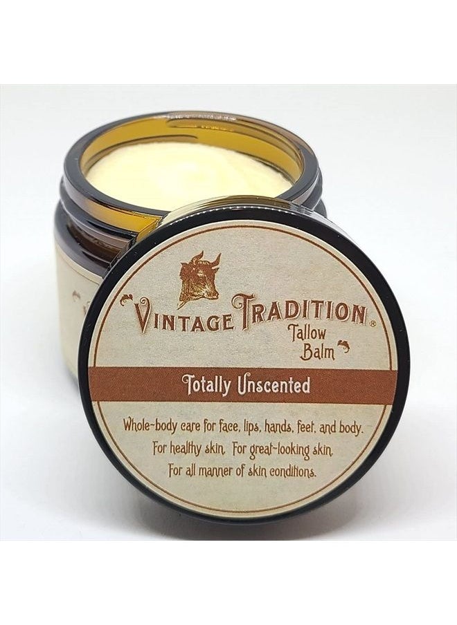 Beef Tallow Balm for Skin Care – Unscented, All Purpose Balm for Sensitive Skin Heals and Hydrates with Olive Oil + Tallow from Grass-Fed Cows 2 fl. oz.