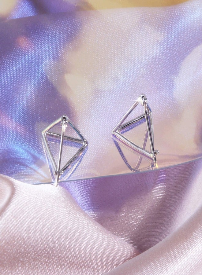 Helen de Lete Simple Geometric Triangle Sterling Silver Stud Earrings for Women - Image 4