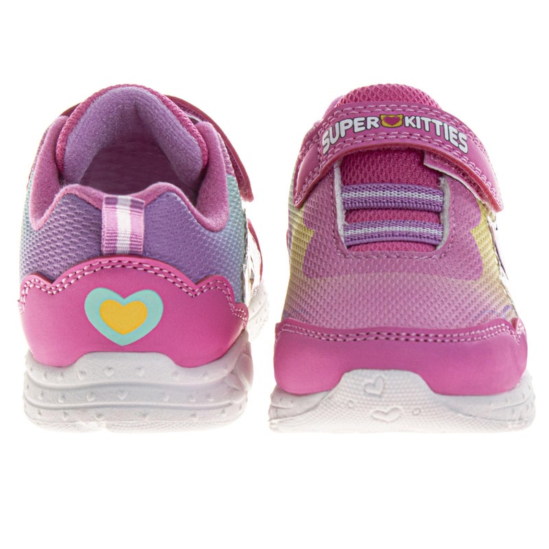 Josmo Super Kitties Sneakers LED Lightup - Bitsy Buddy Sparks Ginny Kitty Shoe - Lightweight Breathable Athletic Shoes for Girls - Pink Multi (Size 6 Toddler) - Image 3