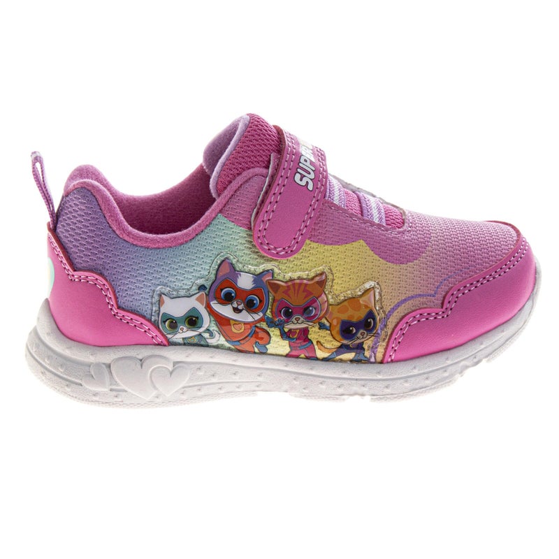 Josmo Super Kitties Sneakers LED Lightup - Bitsy Buddy Sparks Ginny Kitty Shoe - Lightweight Breathable Athletic Shoes for Girls - Pink Multi (Size 6 Toddler) - Image 2