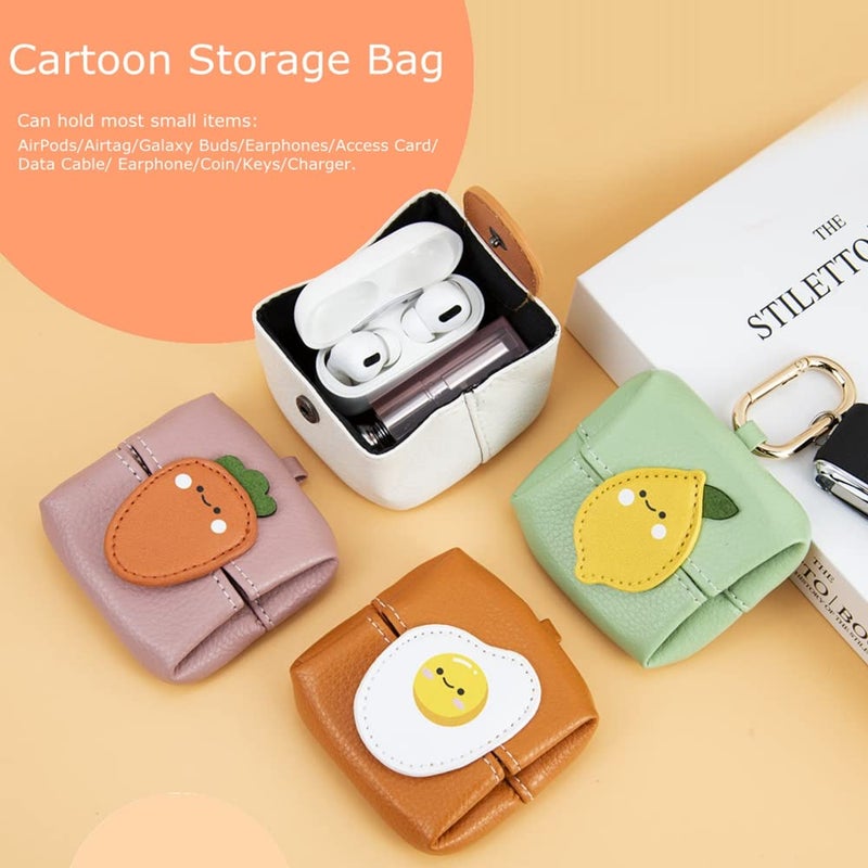 Tomcrazy Cartoon Mini Storage Bag for Airpods Case Earbuds Cover Huawei Tag Keychain, Headset Box for Airtag Galaxy Buds Jabra Elite 7 4 3 Headphones Pouch (01) - Image 2