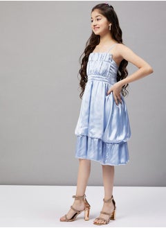 Stylo Bug Solid Strappy Layered A-Line Dress by Styli  - Image 3