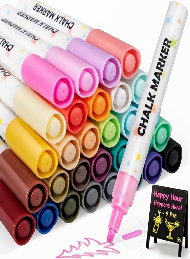 botkc Liquid Chalk Markers for Blackboards, 30 Washable Neon Colors, Dust-Free Wet Erasable Pens with Reversible Tip, Chalk Markers for Chalkboard Signs, Kids, Teachers, Windows, Glass, Calendar, Menu - Image 1