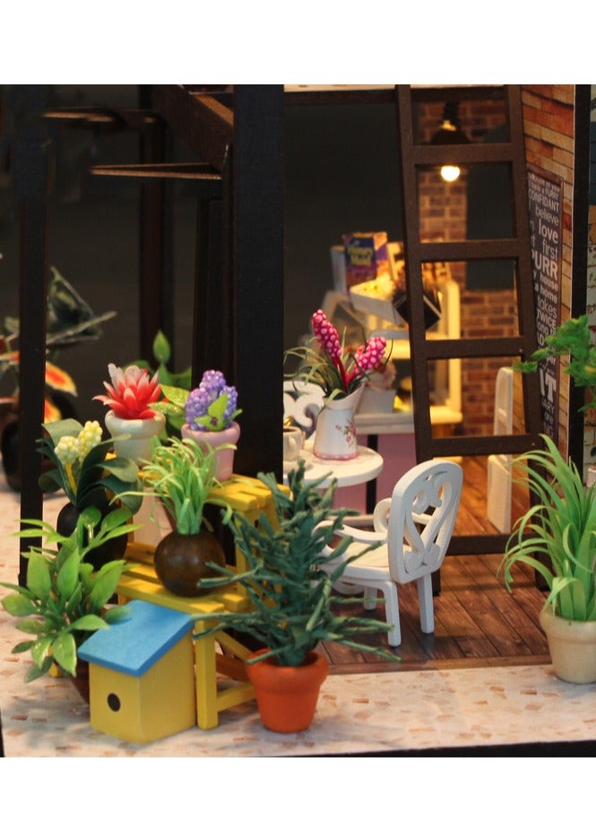 Wooden Miniature House Craft - Creative DIY Coffee House Model Kit- Best Birthday Gift for Boys and Girls - Image 3