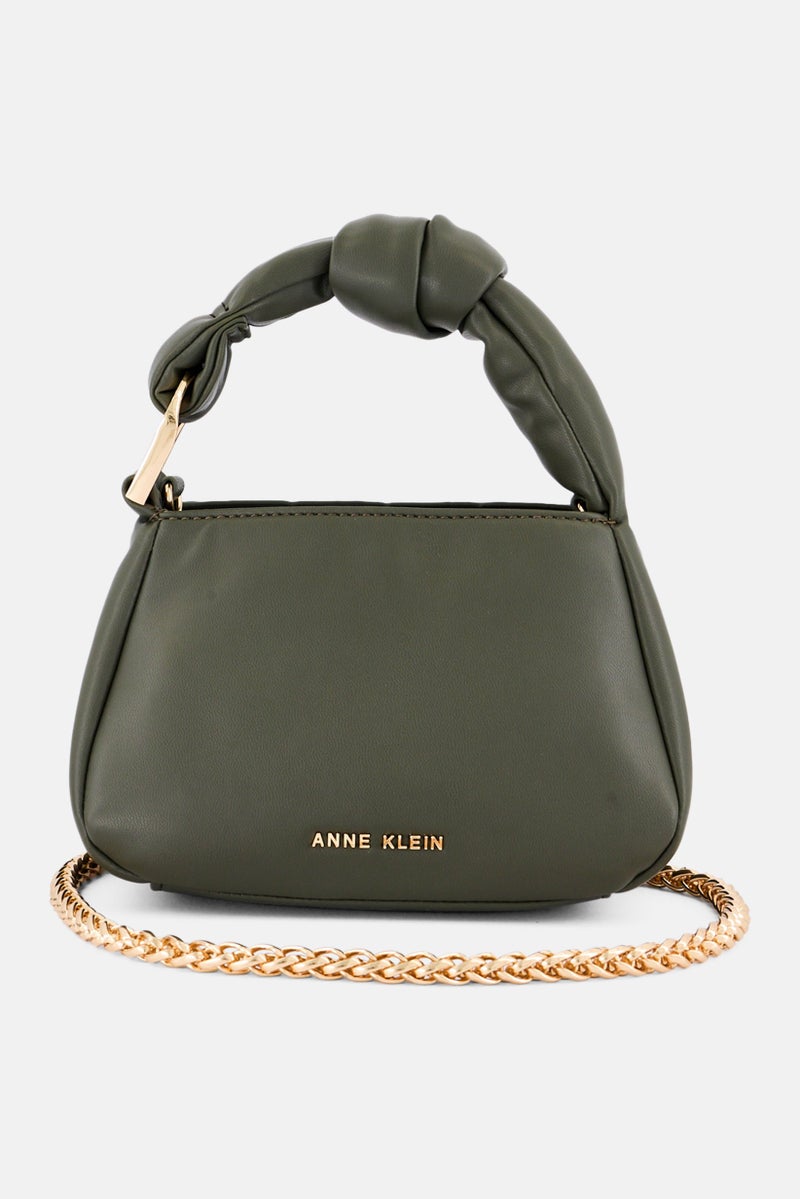 ANNE KLEIN Women Hardware Logo Mini Cross Body Bag, Dark Olive - Image 1