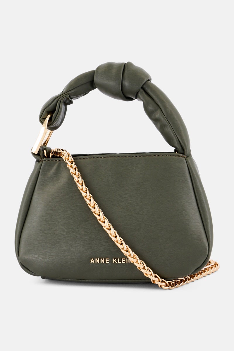 ANNE KLEIN Women Hardware Logo Mini Cross Body Bag, Dark Olive - Image 2