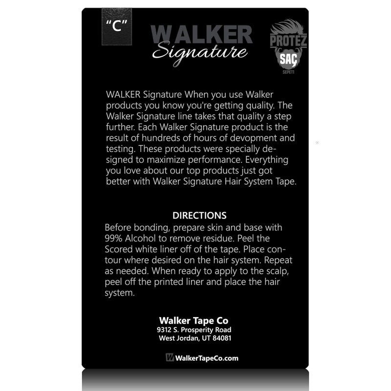 Walker Tape Signature Tape Contour Shape C 36-pcs = 1 Pack Sig C Matte 3/4" Wide X 3 Inch Long - Image 2