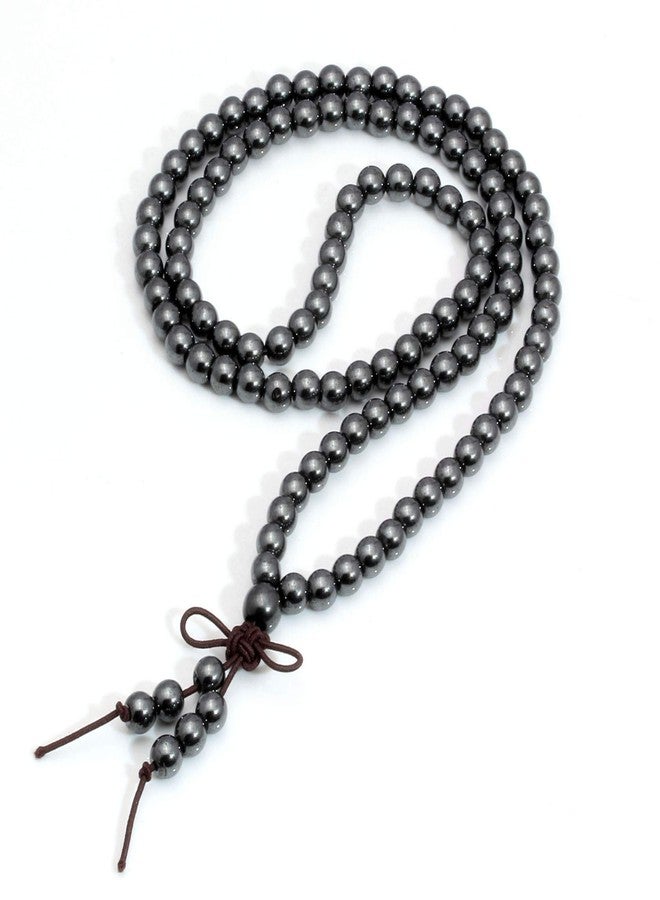 MILAKOO 6mm Hematite Bead Bracelet 108 Beaded Meditation Wristband for Women Men Spirit Bangle - Image 3