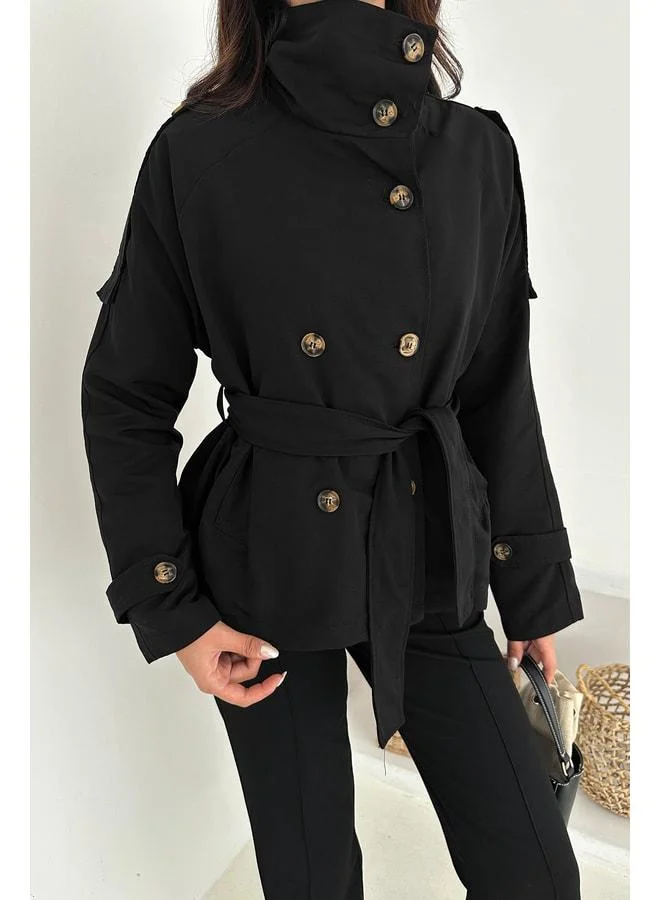 Noa Noa Women's Lined Belted Buttoned Trench – Elegant & Powerful Style