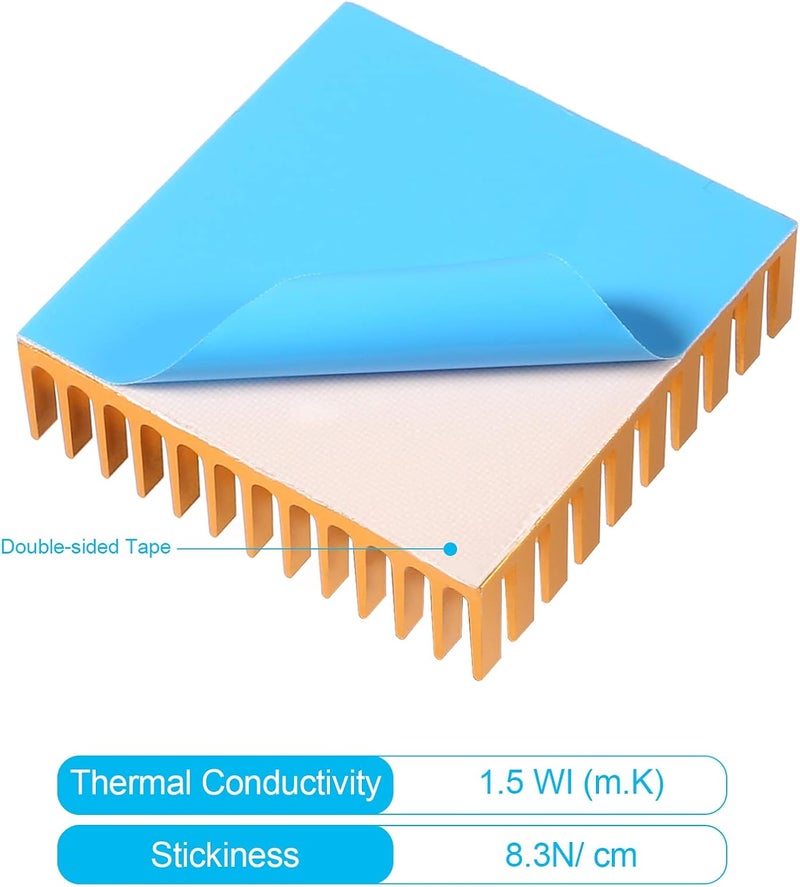 AITIAO 8Pcs 40mm Heatsink Kit 40x40x11mm Aluminum Heat Sink with Thermal Conductive Adhesive Tape, Cooler Heat Sink for Cooling 3D Printers, TEC1-12706 Thermoelectric Cooler - Image 3