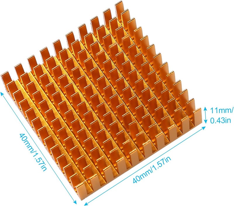 AITIAO 8Pcs 40mm Heatsink Kit 40x40x11mm Aluminum Heat Sink with Thermal Conductive Adhesive Tape, Cooler Heat Sink for Cooling 3D Printers, TEC1-12706 Thermoelectric Cooler - Image 2