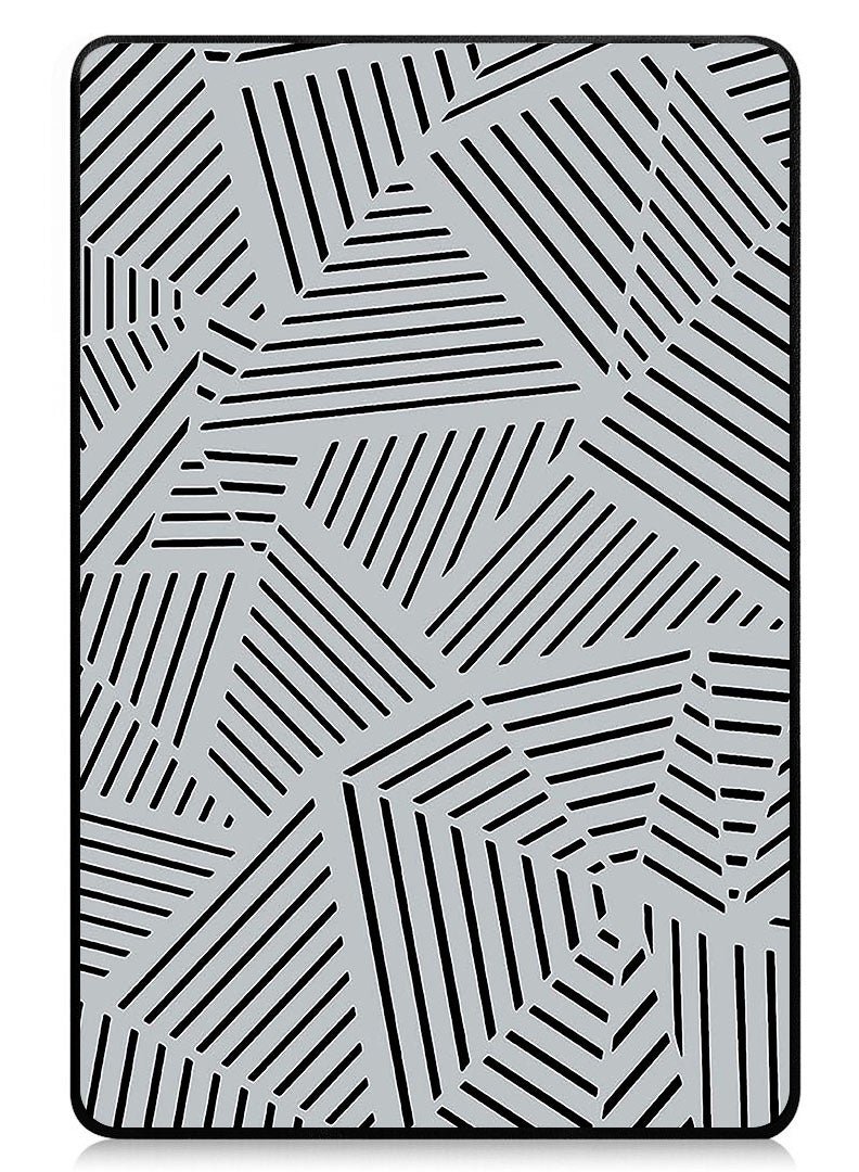 Theodor Protective Flip Case For Xiaomi Pad 7 & Xiaomi Pad 7 Pro With Trifold Stand Auto Wake Sleep Shockproof Cover - Grey and Black stripes pattern - Image 1