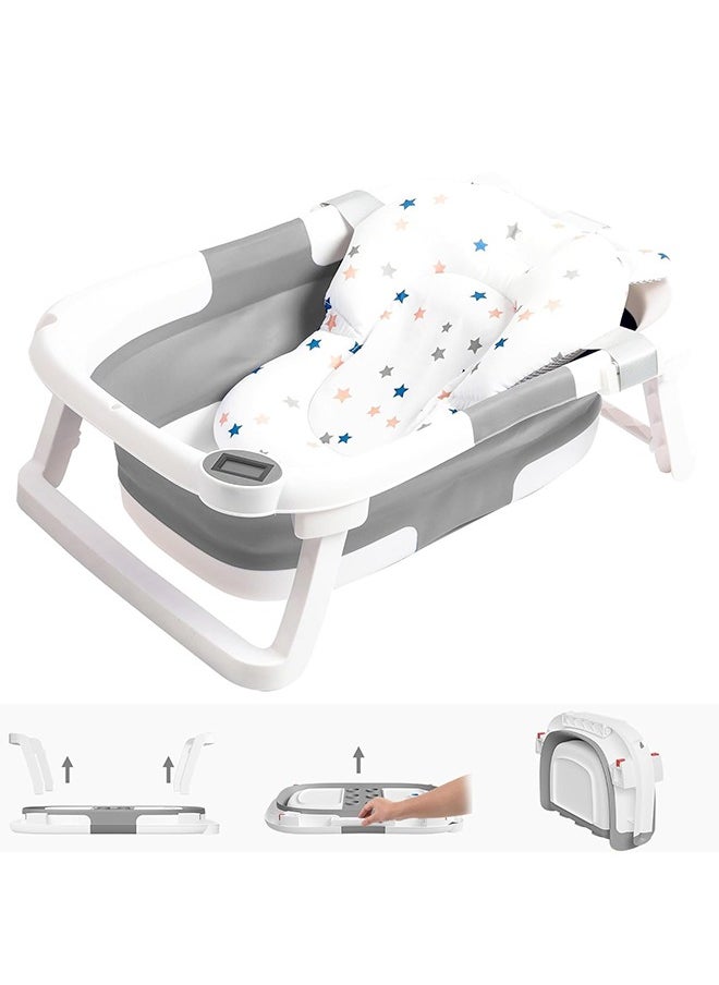 Arabest - Arabest Bath Tub Foldable Bathtub,Collapsible Bath Tub,Portable Safe Shower Basin for Newborn,Toddler,Infant (Grey) - Image 1