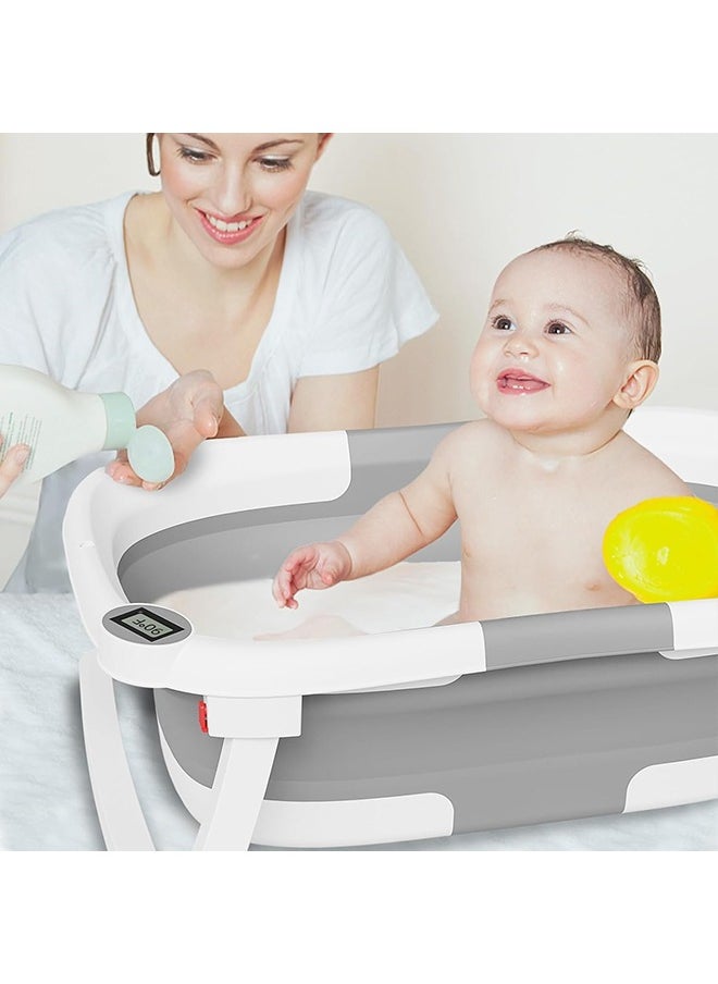 Arabest - Arabest Bath Tub Foldable Bathtub,Collapsible Bath Tub,Portable Safe Shower Basin for Newborn,Toddler,Infant (Grey) - Image 1