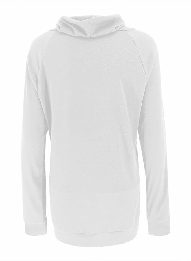 Fallorchid Womens Cowl Neck Tunic Tops Long Sleeve Pullovers Casual Drawstring Sweatshirts, White, M - Image 4