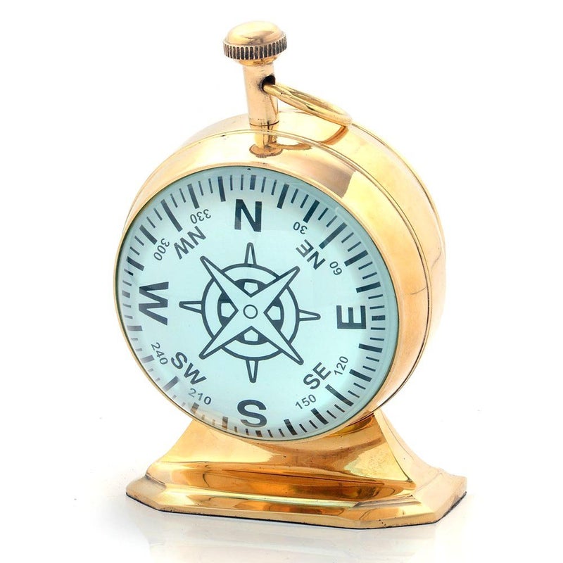 Little India Pure Brass Glossy Decorative Nautical Table Clock 367 Brown - Image 2