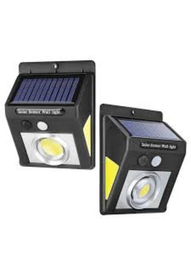 CL-2566 مصباح حائط يعمل بالطاقة الشمسية مع مستشعر حركة ومصباح أمامي ومصابيح جانبية مزدوجة للإضاءة الأمنية الخارجية - Image 1