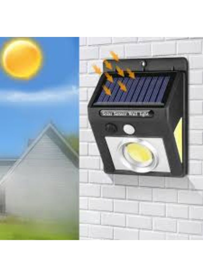 CL-2566 مصباح حائط يعمل بالطاقة الشمسية مع مستشعر حركة ومصباح أمامي ومصابيح جانبية مزدوجة للإضاءة الأمنية الخارجية - Image 3