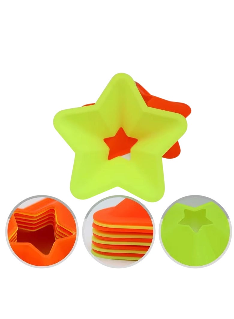 سبال مخاريط رياضية بتصميم نجوم، مخاريط كرة قدم، مخاريط مرور بلاستيكية، مخاريط علامات تدريب رياضية، مخاريط رياضية حديثة، نقاط رئيسية - Image 3