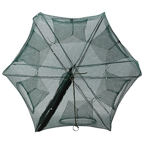 Bewinner شبكة صيد الأسماك المحمولة القابلة للطي من بي وينر، مصيدة آلية لصيد سمك السلمون، الثعابين، السلطعون، الكركند، الأسماك الصغيرة، الروبيان والجراد (6 فتحات) - Image 1