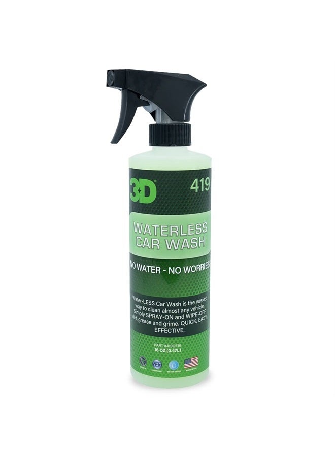 3D Waterless Car Wash - Easy Spray Waterless Detailing Spray - No Soap or Water Needed - Great on Cars, RVs, Motorcycles & Boats 16oz. - Image 1