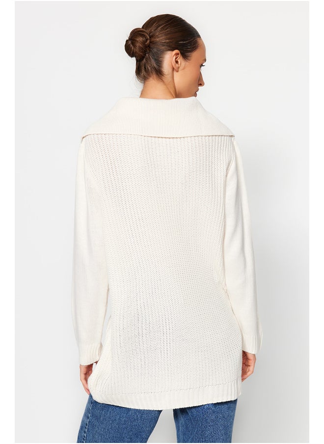 trendyol - Stone Marine Polo Collar Thessaloniki Knitted Sweater Sweater TCTAW24AK00167 - Image 1