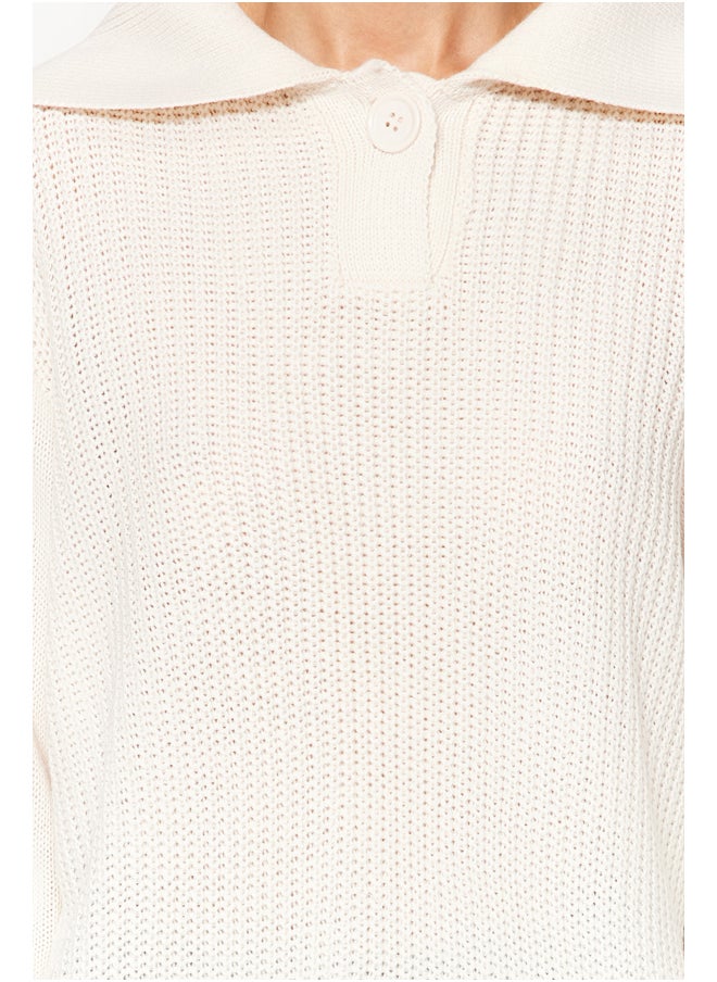 trendyol - Stone Marine Polo Collar Thessaloniki Knitted Sweater Sweater TCTAW24AK00167 - Image 1