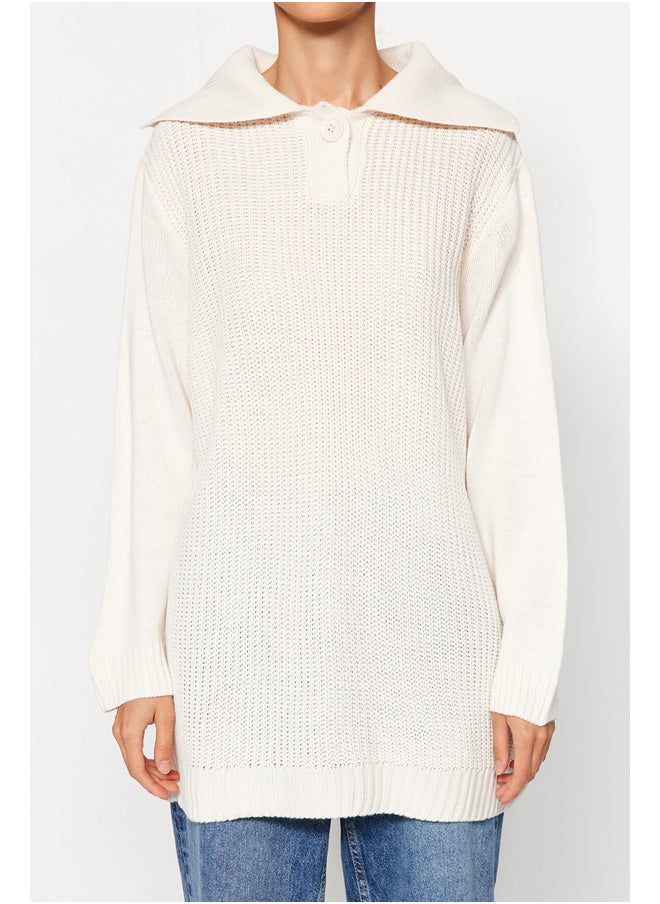 trendyol - Stone Marine Polo Collar Thessaloniki Knitted Sweater Sweater TCTAW24AK00167 - Image 1