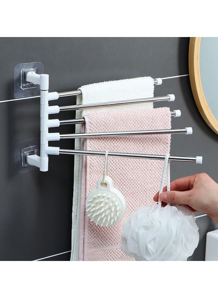 Kitchen Swivel Towel Bar Stainless Steel 4 Arm 180° Rotation Towel Rack Wall Mounted Rotating Towel Holder for Bathroom Kitchen  - Image 1