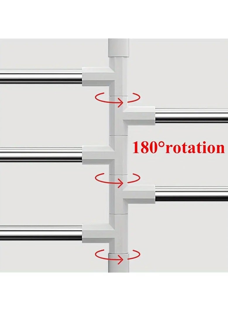 Kitchen Swivel Towel Bar Stainless Steel 4 Arm 180° Rotation Towel Rack Wall Mounted Rotating Towel Holder for Bathroom Kitchen  - Image 3