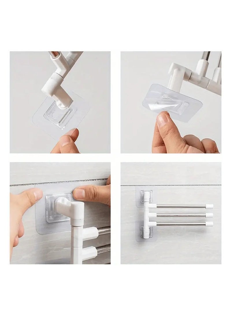 Kitchen Swivel Towel Bar Stainless Steel 4 Arm 180° Rotation Towel Rack Wall Mounted Rotating Towel Holder for Bathroom Kitchen  - Image 5