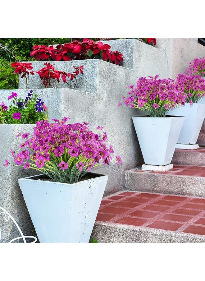 erorex 12 Bundles Artificial Flowers Outdoor Uv Resistant Fake Flowers No Fade Plastic Plants Garden Porch Window Box Decorating Purple  - Image 3