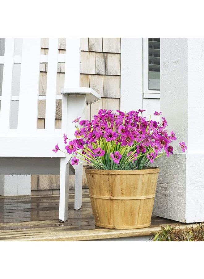 erorex 12 Bundles Artificial Flowers Outdoor Uv Resistant Fake Flowers No Fade Plastic Plants Garden Porch Window Box Decorating Purple  - Image 5