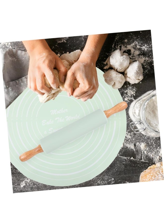 HOMESTAR 1Set Silicone Pastry Mat with Rolling Pin Multi Function Skid Dough Rolling Mat for Baking Food Grade Silicone Non Stick Surface for Pizza and Cookies - Image 2