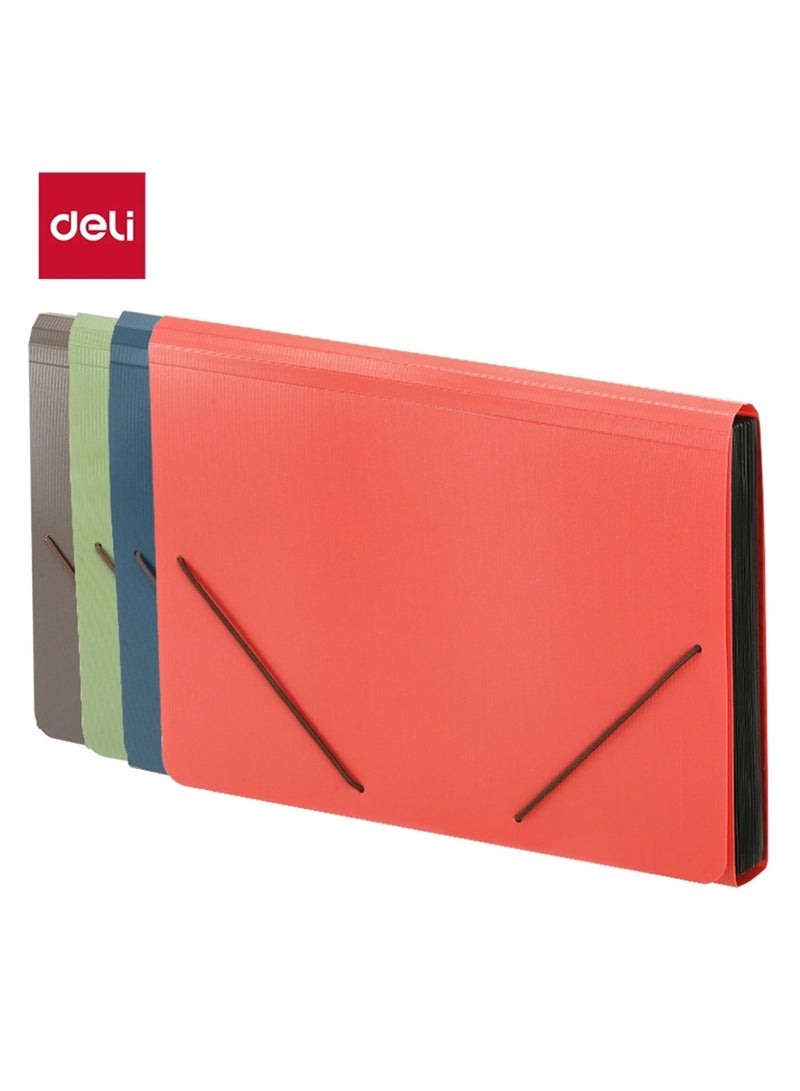 Deli 1-Piece A4 Size Expanding File With Elastic Closure Assorted Colours - Image 4