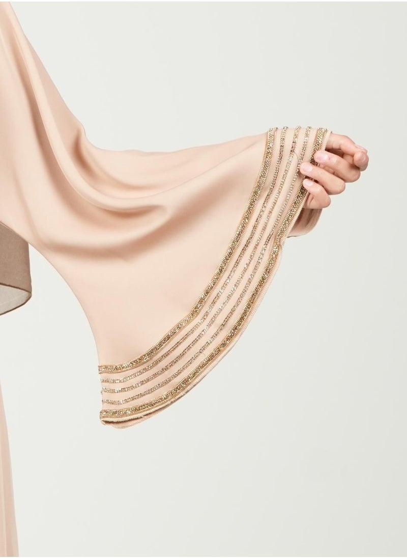 AL BENT AL SHARQIEH women cloche abaya with belt and hijab  - Image 2