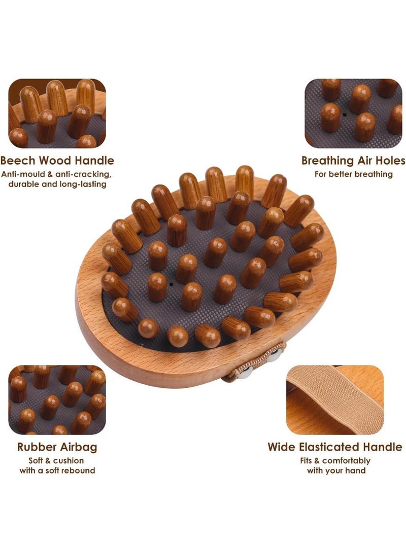 خاجول مشط تدليك خشبي لفروة الرأس، مدلك للجسم وتنشيط الدورة الدموية، مدلك لتخفيف الوزن وتعزيز نمو الشعر - Image 3