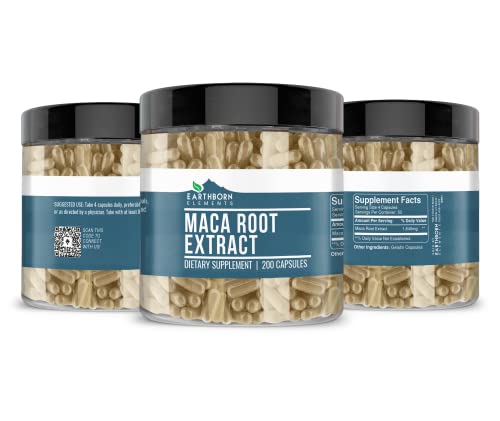 Earthborn Elements Maca Root Extract 200 Capsules, Pure & Undiluted, No Additives - Image 2